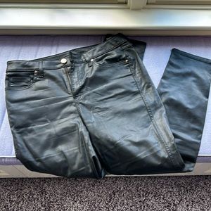 Worn once Black leather look waxed denim by Chicos in size 1.5 R